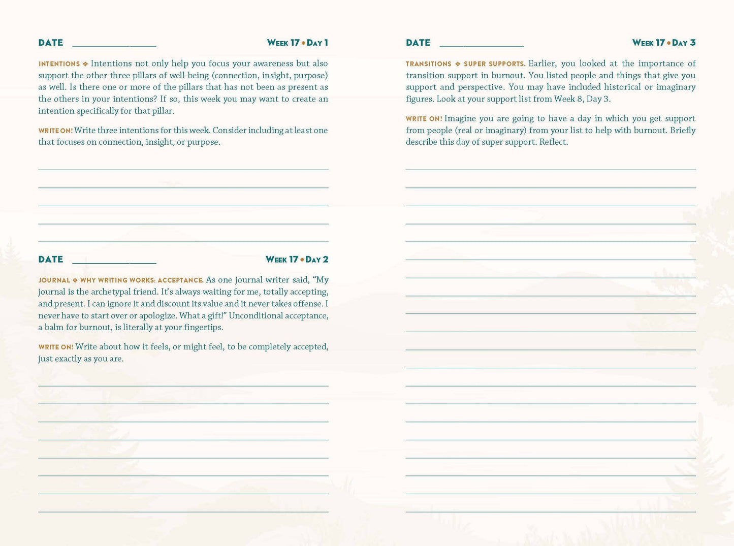 Therapy Journal for Overcoming Burnout by Kathleen Adams Union Square & Co.