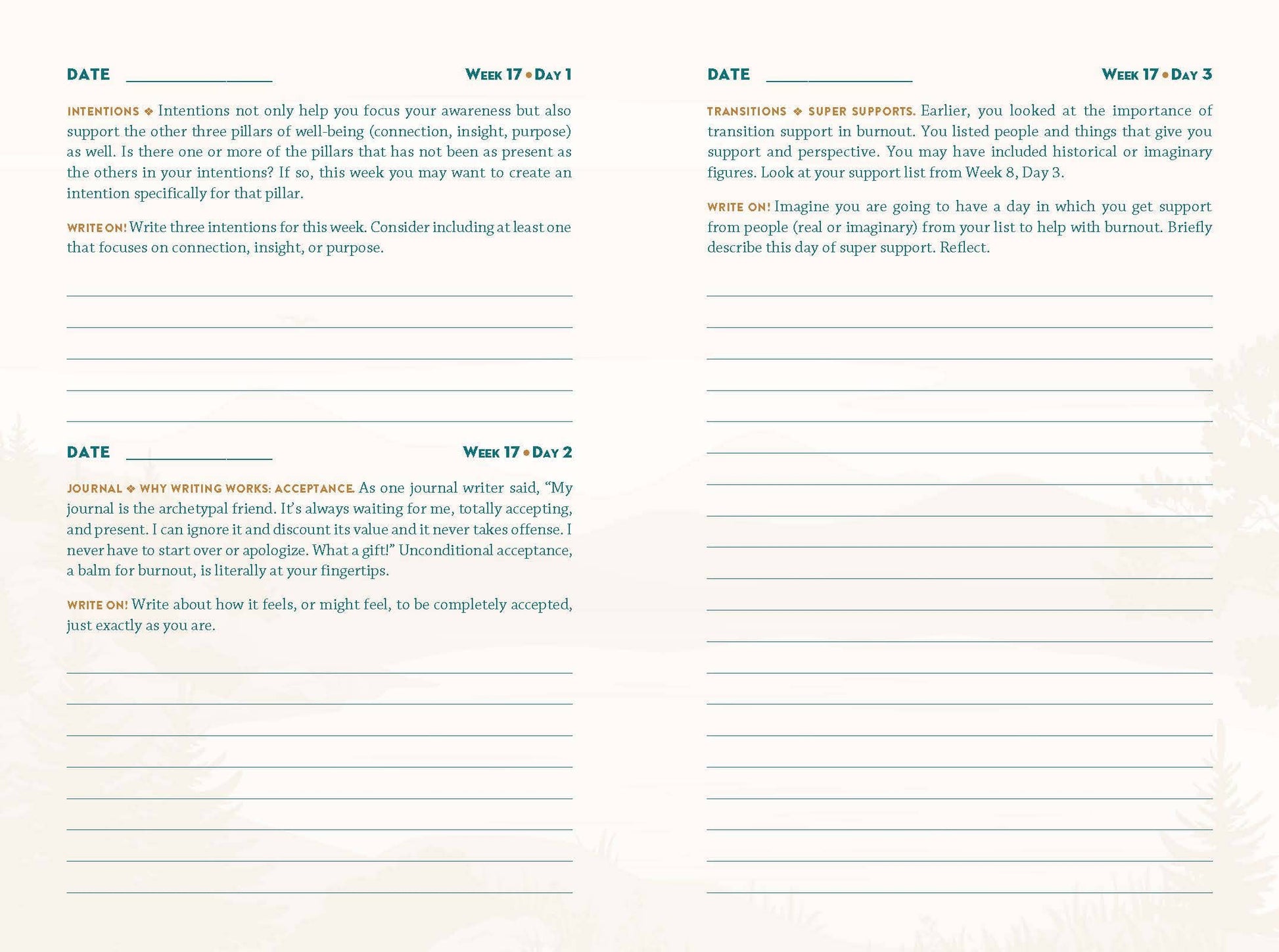 Therapy Journal for Overcoming Burnout by Kathleen Adams Union Square & Co.