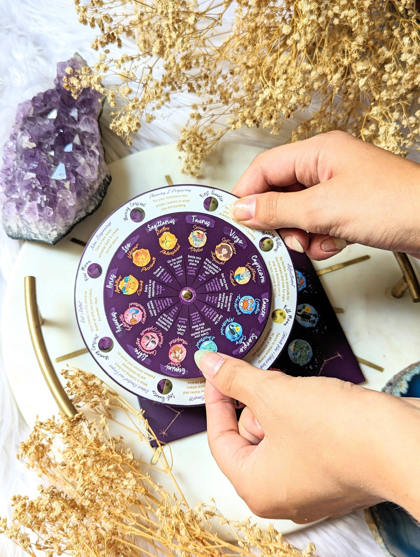Zodiac Insight Volvelle - Moon Phase Reader, Moon Cycles Goddess Provisions