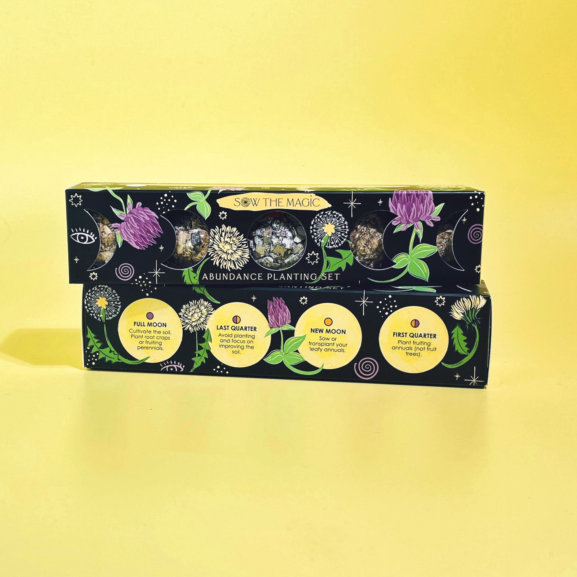 Abundance Moon Phase Planting Set-Plantable Seed Balls-Gift For Plant Lover Sow the Magic