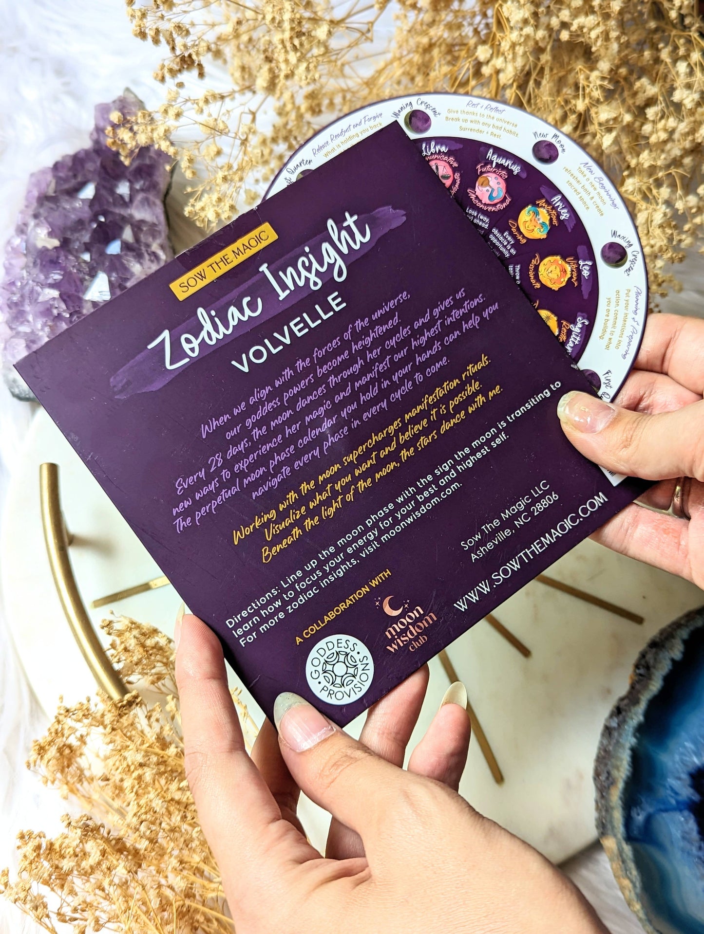 Zodiac Insight Volvelle - Moon Phase Reader, Moon Cycles Goddess Provisions