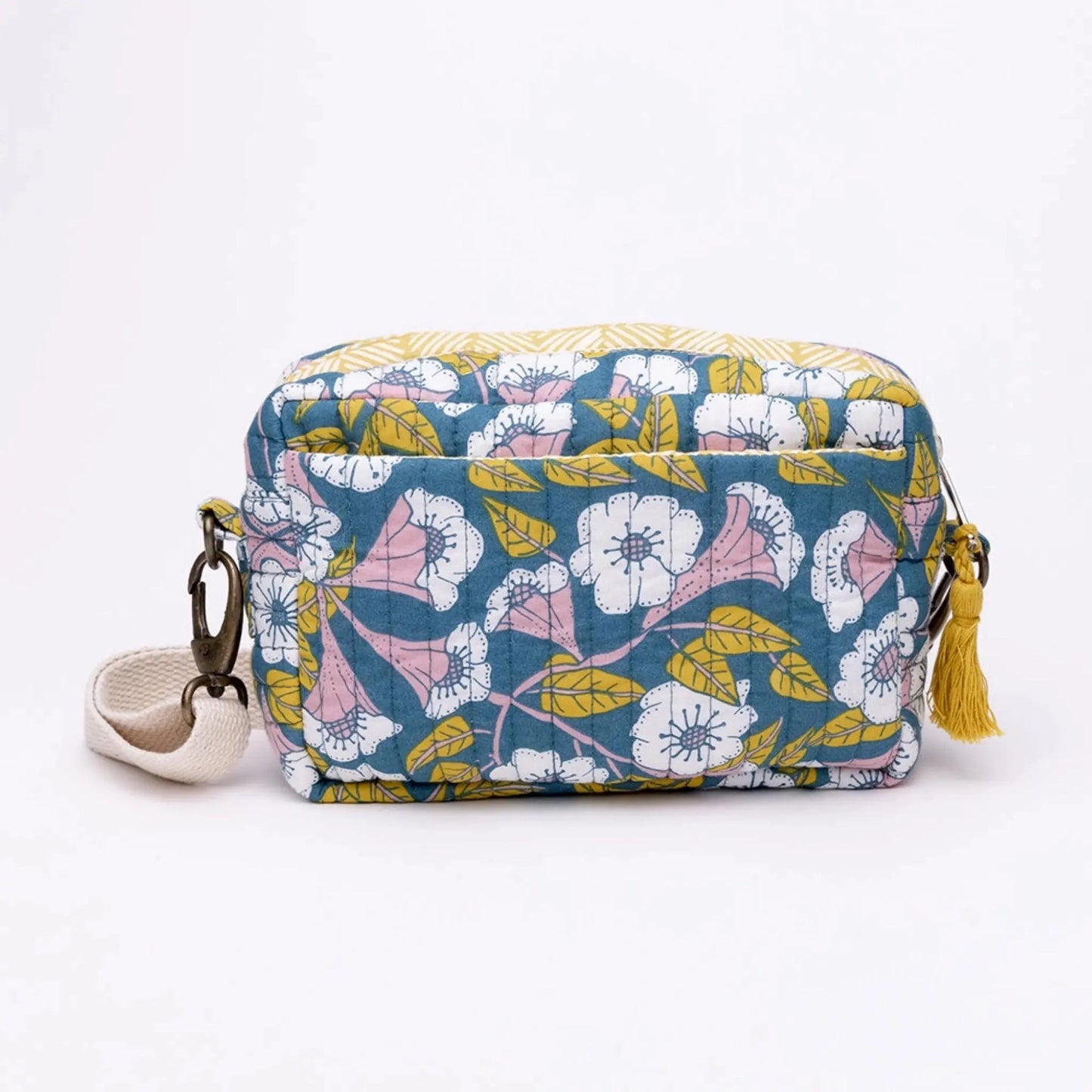 Boho Floral Bag Blue Crossbody Strap Hemlock Goods Purse