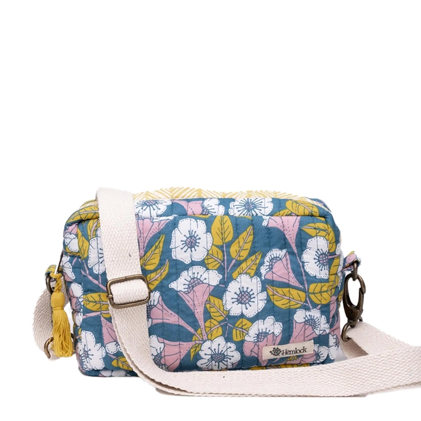 Boho Floral Bag Blue Crossbody Strap Hemlock Goods Purse