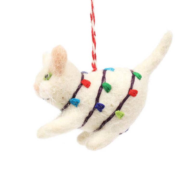 Cat, Dog Felt Wool Ornaments Fair-Trade Ethical Global