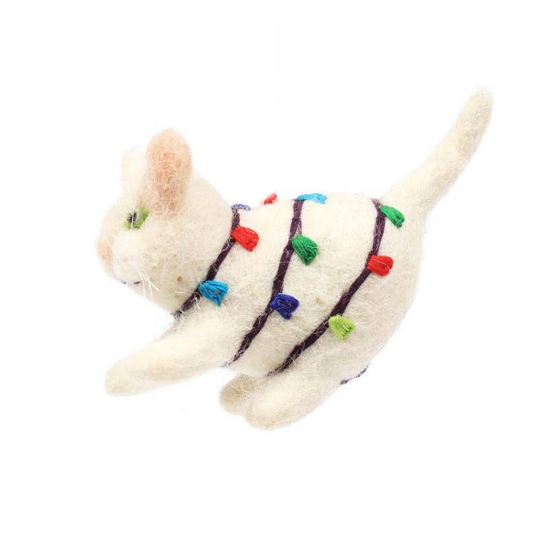 Cat, Dog Felt Wool Ornaments Fair-Trade Ethical Global