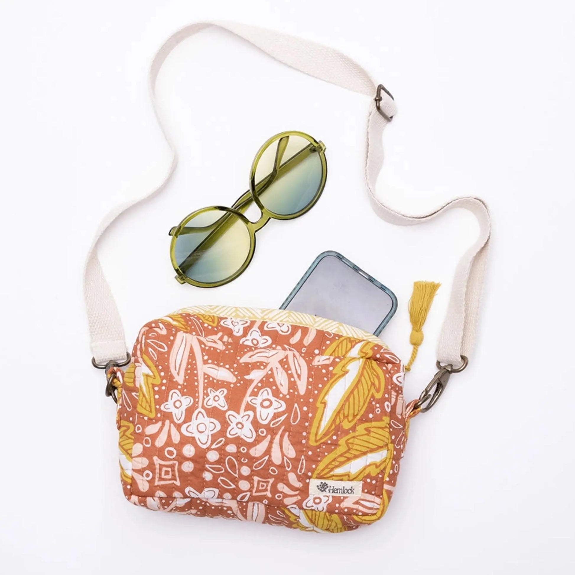 Golden Boho Floral Bag Hemlock Goods Purse