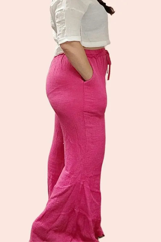 Pink Bell Bottom Pants| High-Rise, Stretchy, and Flattering Jodifl Pants