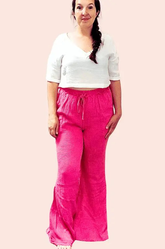 Pink Bell Bottom Pants| High-Rise, Stretchy, and Flattering Jodifl Pants
