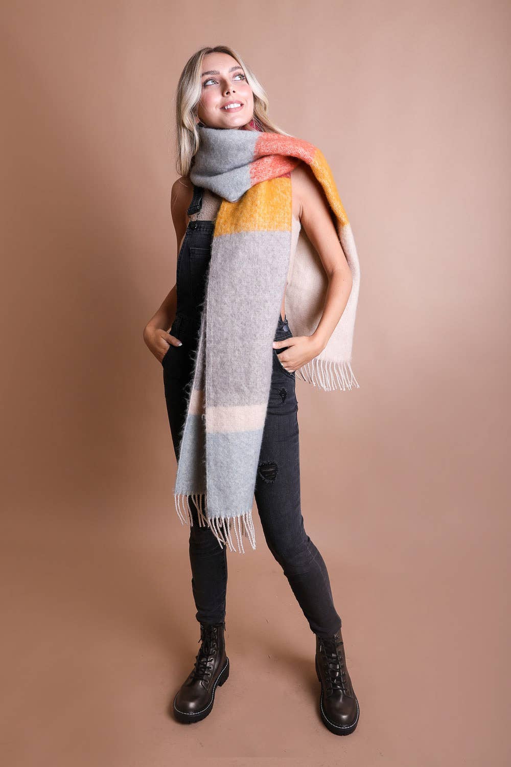 Winter Color Block Faux Mohair Scarf - Christmas 2024π Leto Accessories