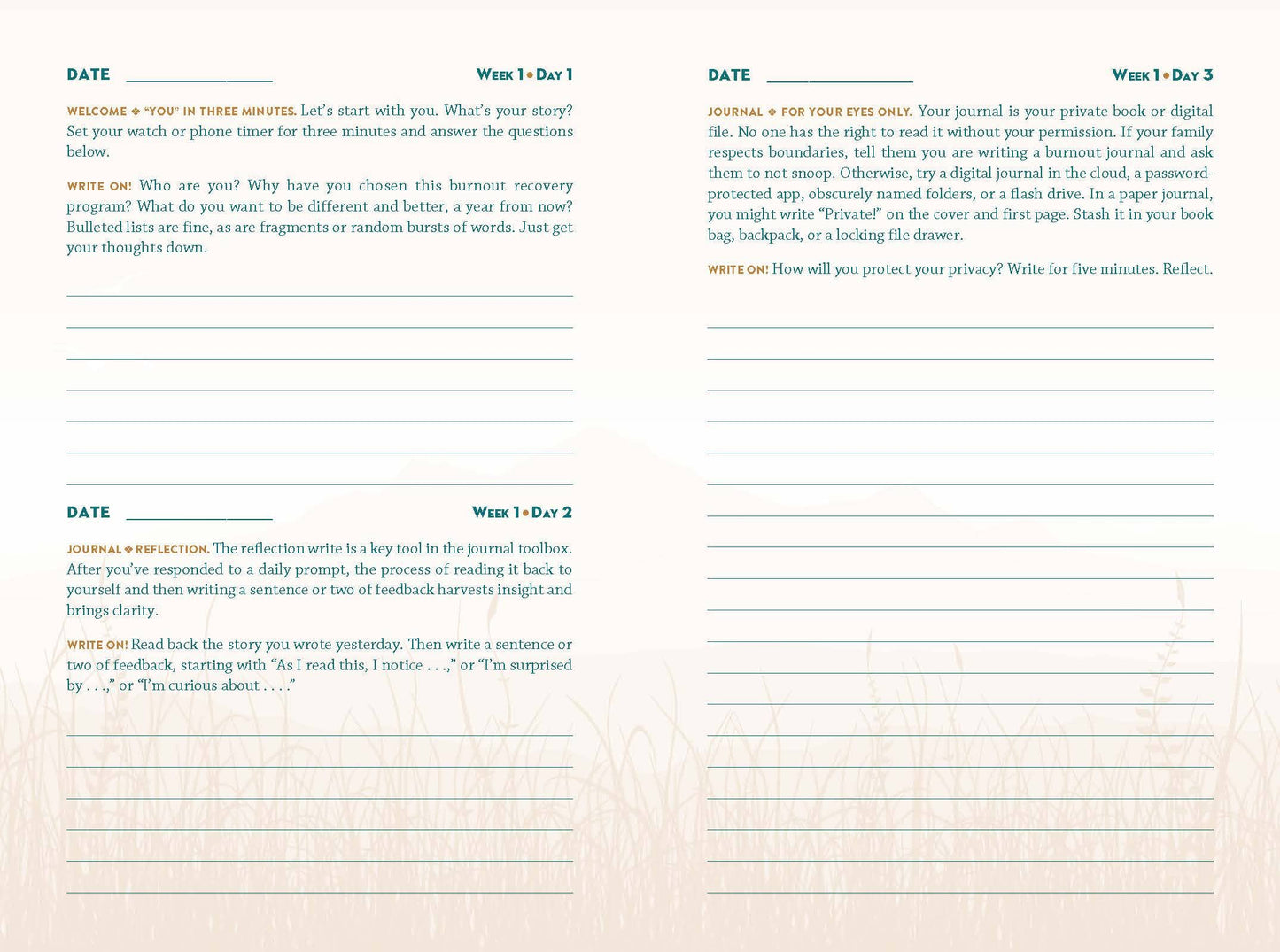 Therapy Journal for Overcoming Burnout by Kathleen Adams Union Square & Co.