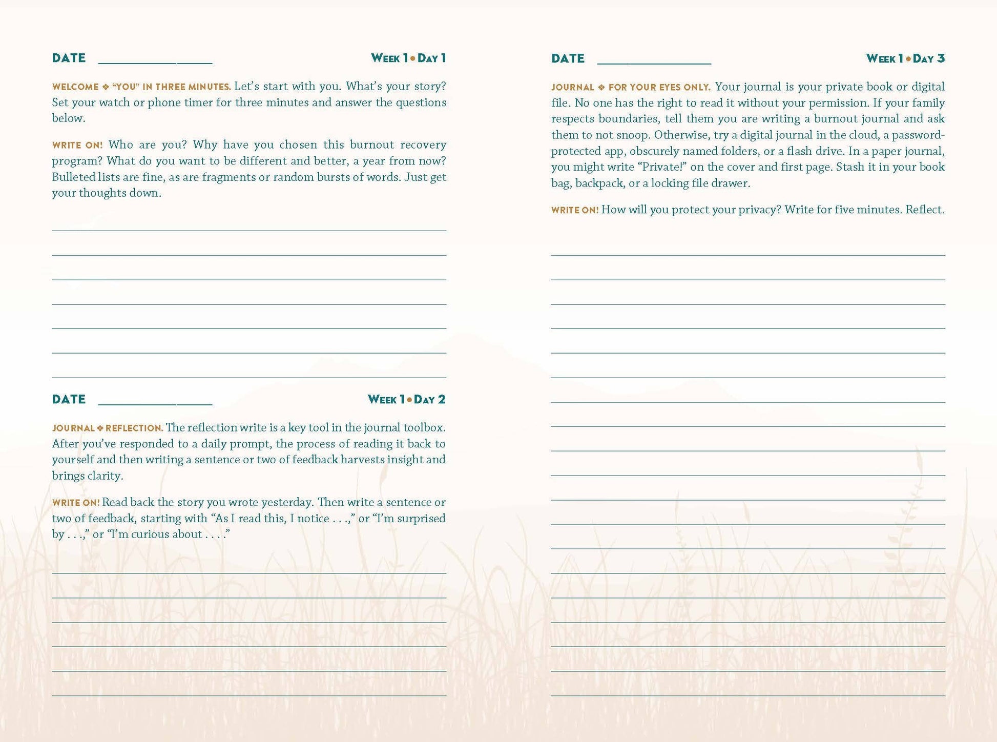 Therapy Journal for Overcoming Burnout by Kathleen Adams Union Square & Co.