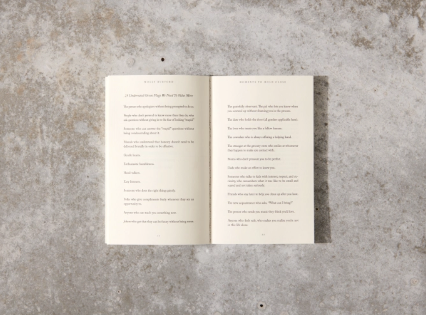 Inside of Poetry Book With Quotes on Each Page