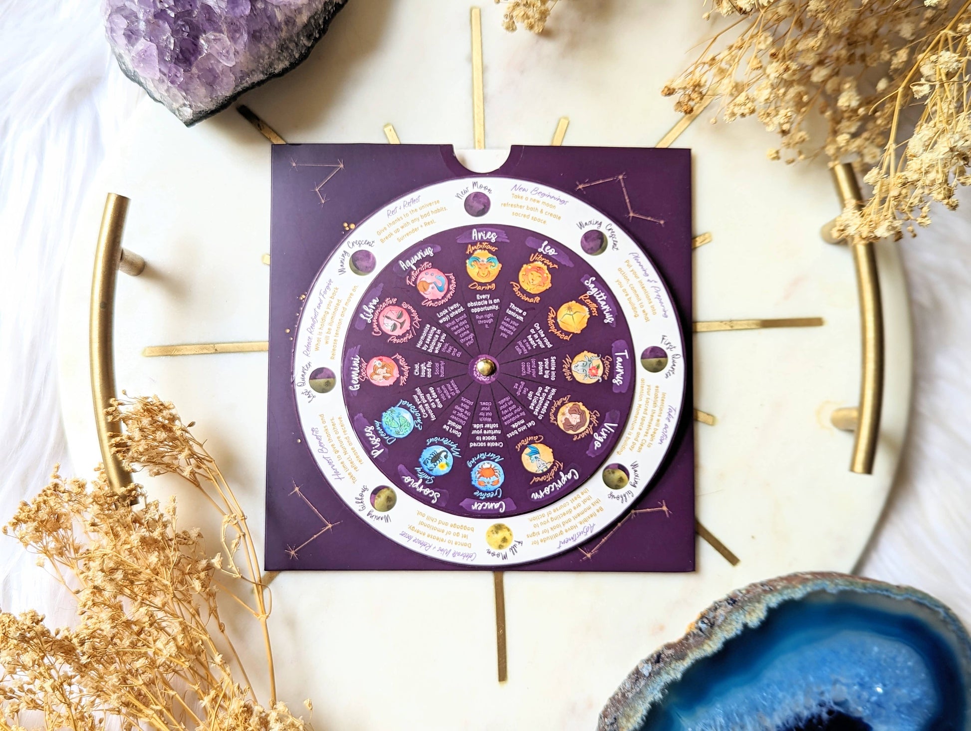 Zodiac Insight Volvelle - Moon Phase Reader, Moon Cycles Goddess Provisions