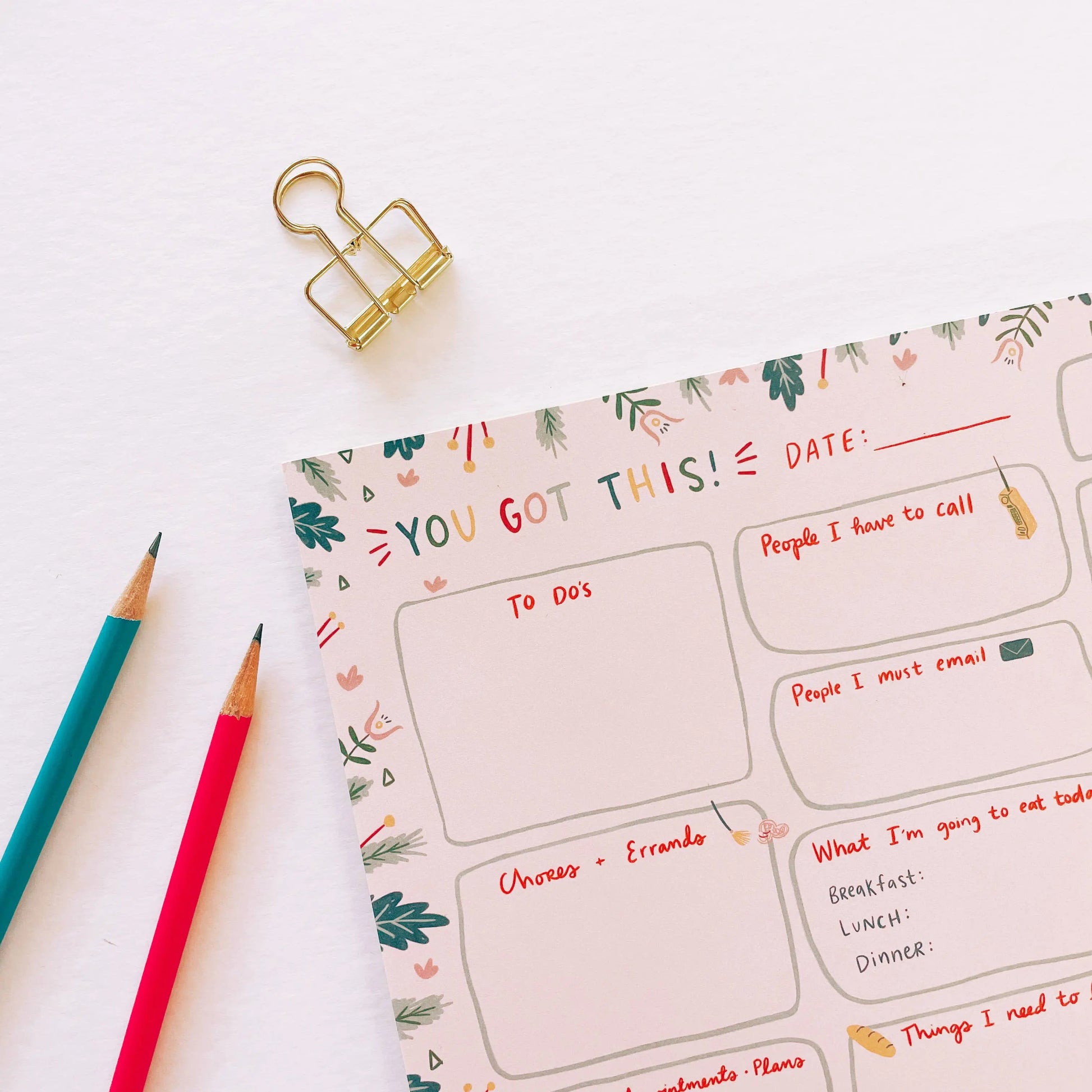 Balanced Day Un-Dated Planner Notepad Abbie Ren Illustration