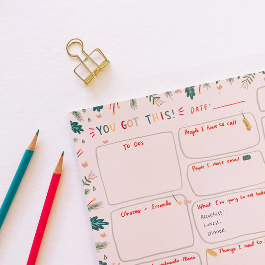 Balanced Day Un-Dated Planner Notepad Abbie Ren Illustration