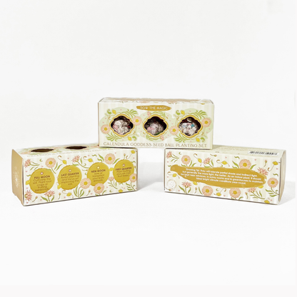 Calendula Goddess Mini Seed Ball Gift Box Set Sow the Magic