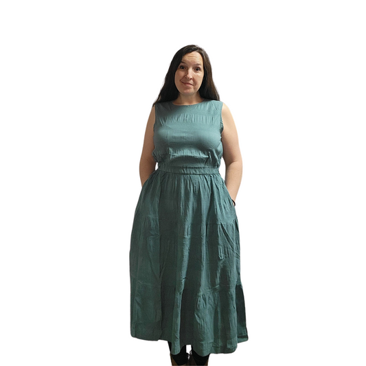Jade Green Dress With Back Cutout Plus Size shopedithchloe