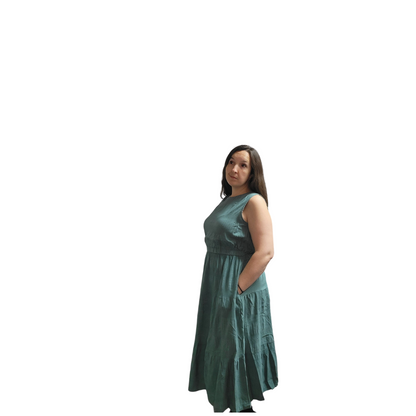 Jade Green Dress With Back Cutout Plus Size shopedithchloe