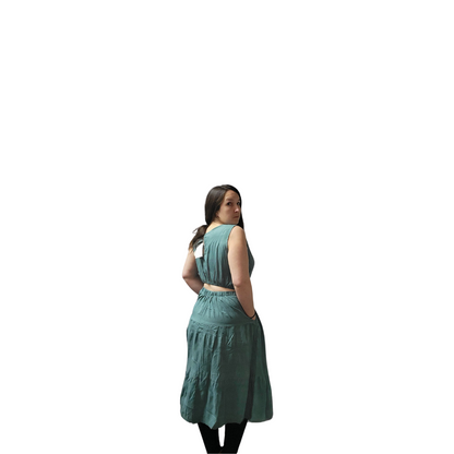 Jade Green Dress With Back Cutout Plus Size shopedithchloe