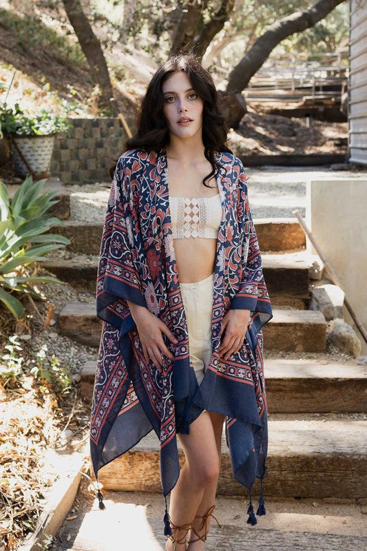 Moroccon Inspired Kimono With Tassels Boho Kimono shopedithchloe