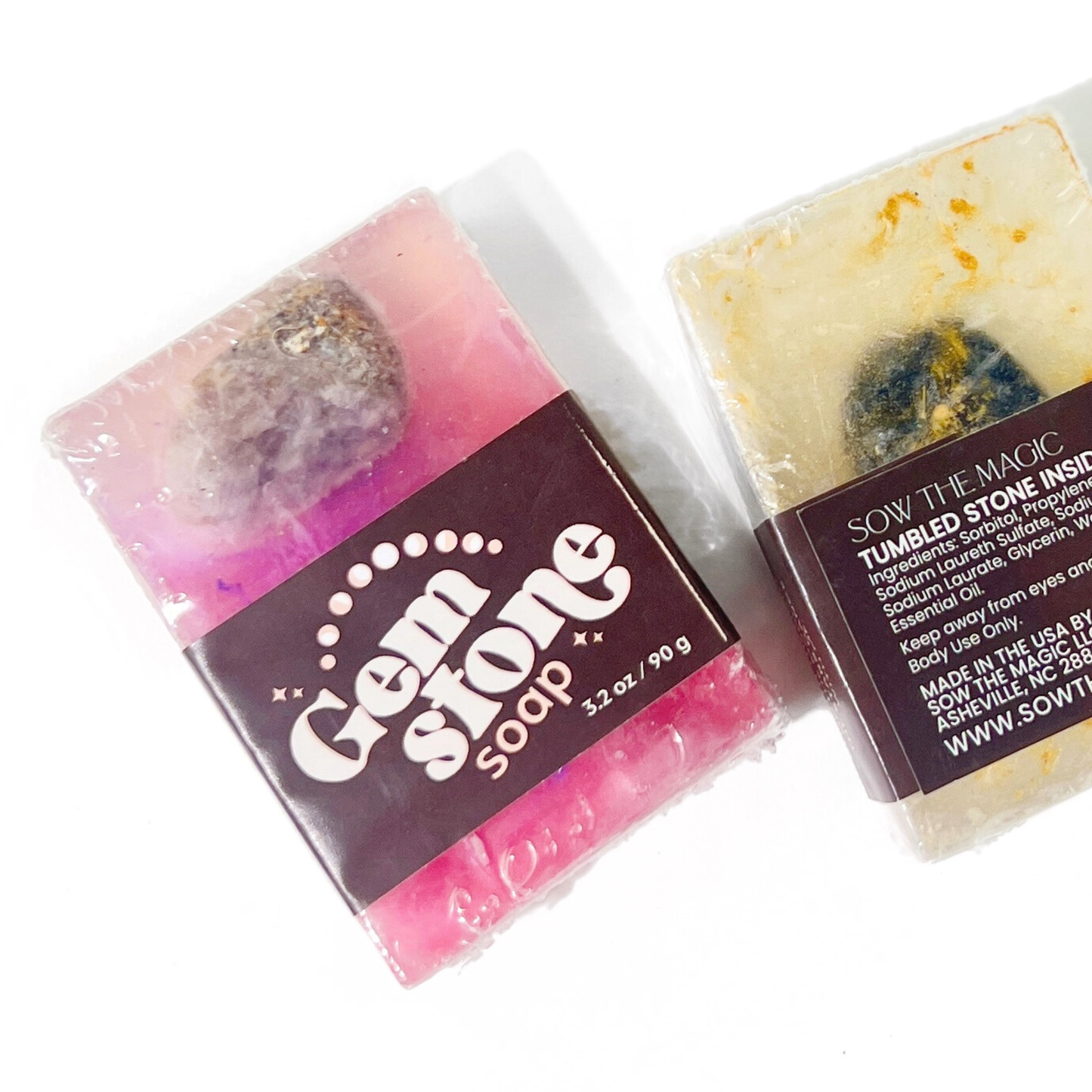 Handmade Crystal Gemstone Bar Soap-Contains A Gemstone! Sow the Magic