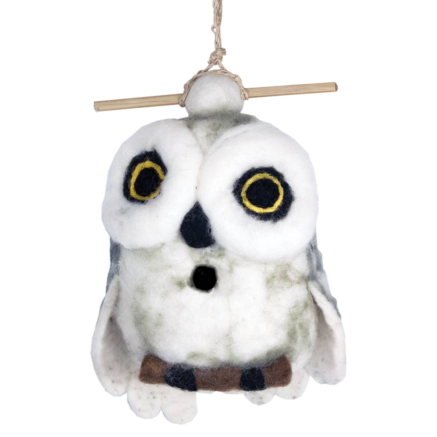 Snowy Owl Birdhouse dZi Handmade