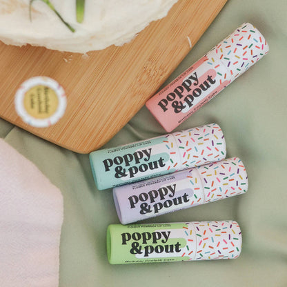 Poppy and Pout Nourishing Birthday Cake Flavored Lip Balm