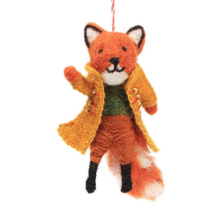 Fox, Reindeer, Bunny Felt Wool Ornaments Fair-Trade Ethical Global