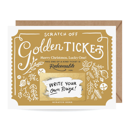 Scratch-off Card - Christmas Golden Ticket Inklings Paperie