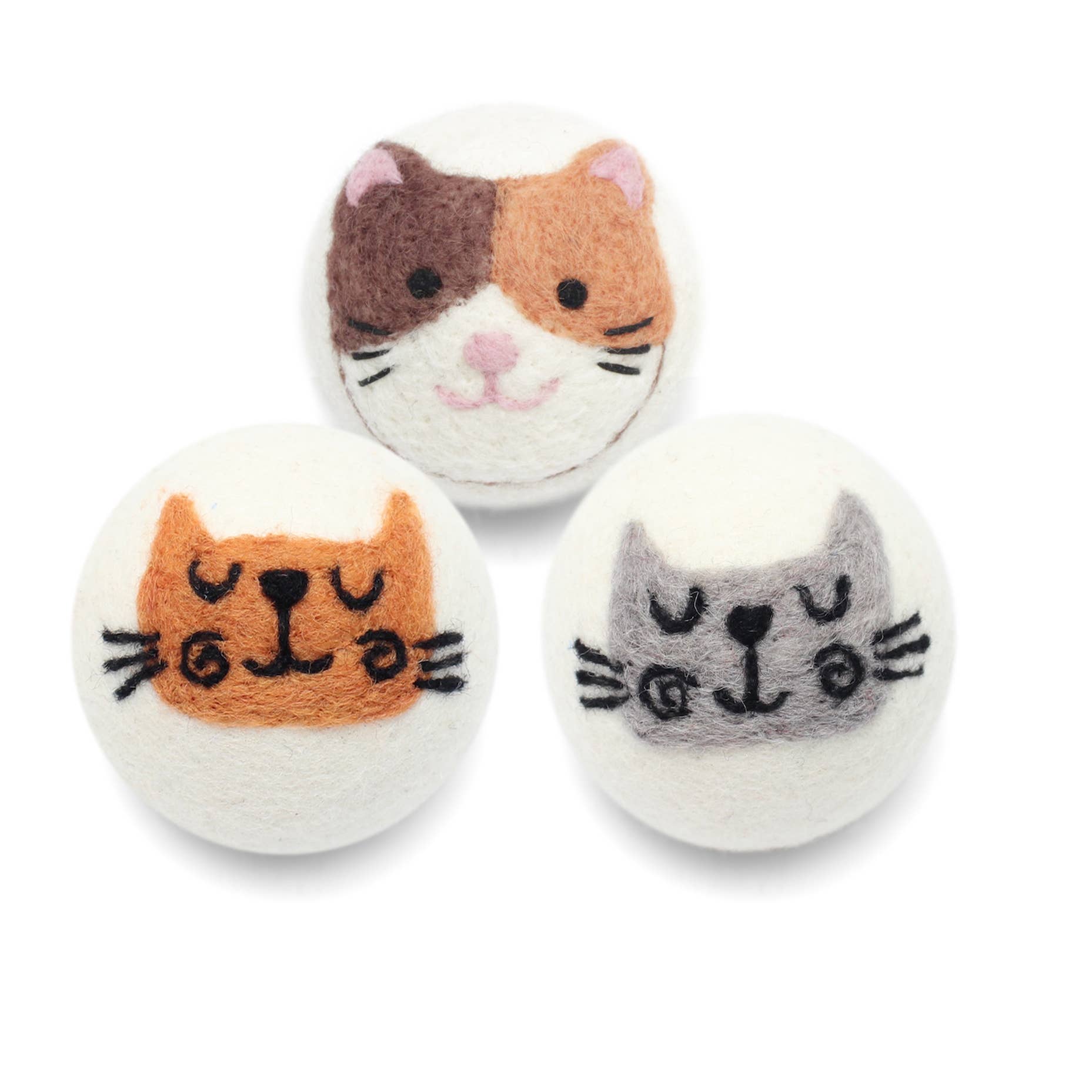 Cats - Eco Wool Dryer Balls - Fair-Trade: Orange Cat Ethical Global