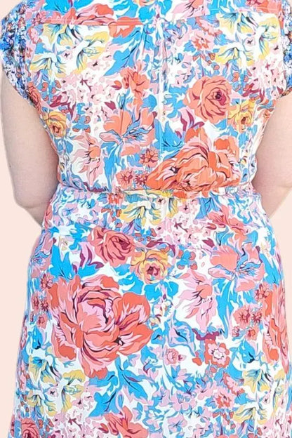 Colorful Floral Wrap Dress With Ruffles shopedithchloe Clothing