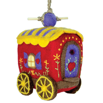 Gypsy Wagon Birdhouse dZi Handmade