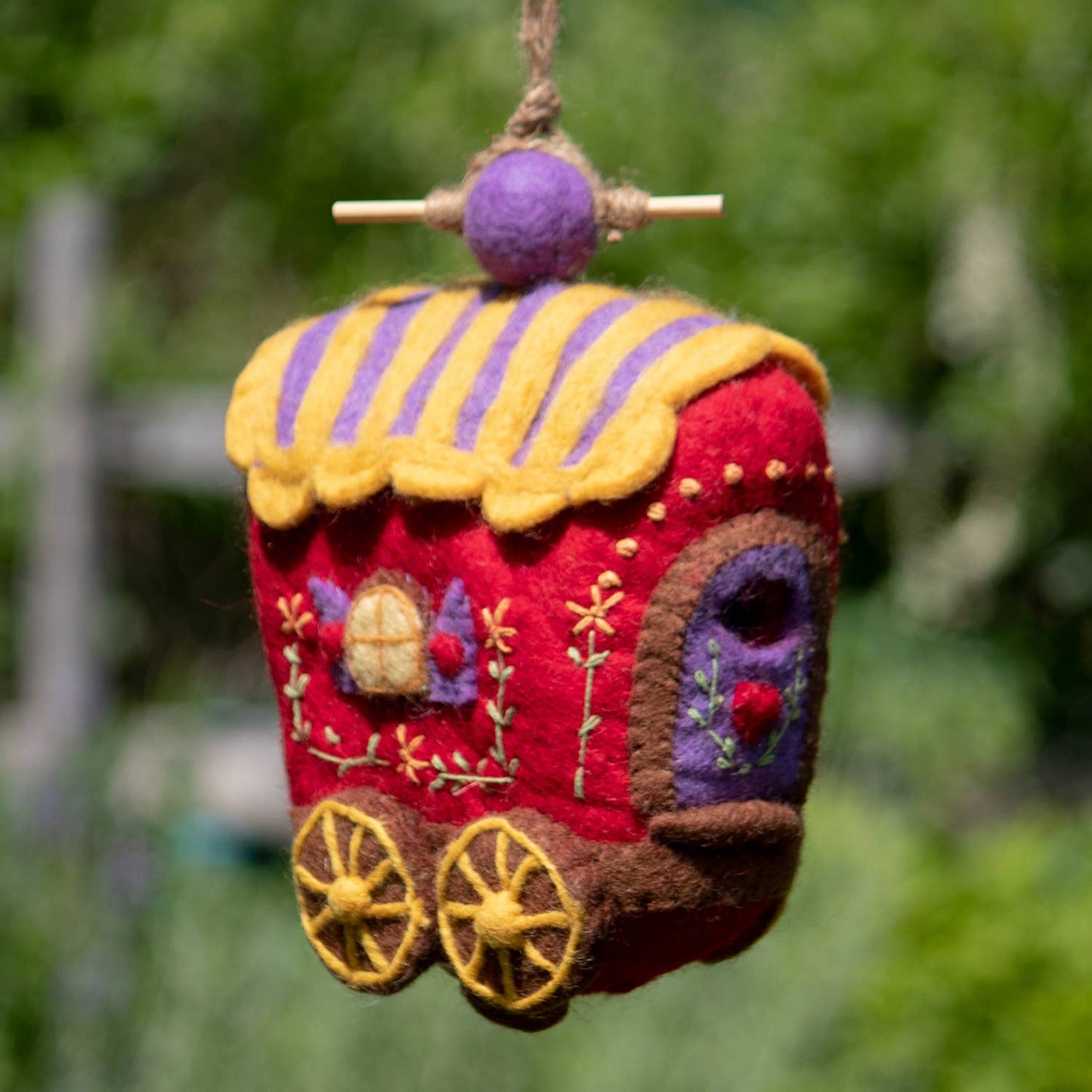 Gypsy Wagon Birdhouse dZi Handmade