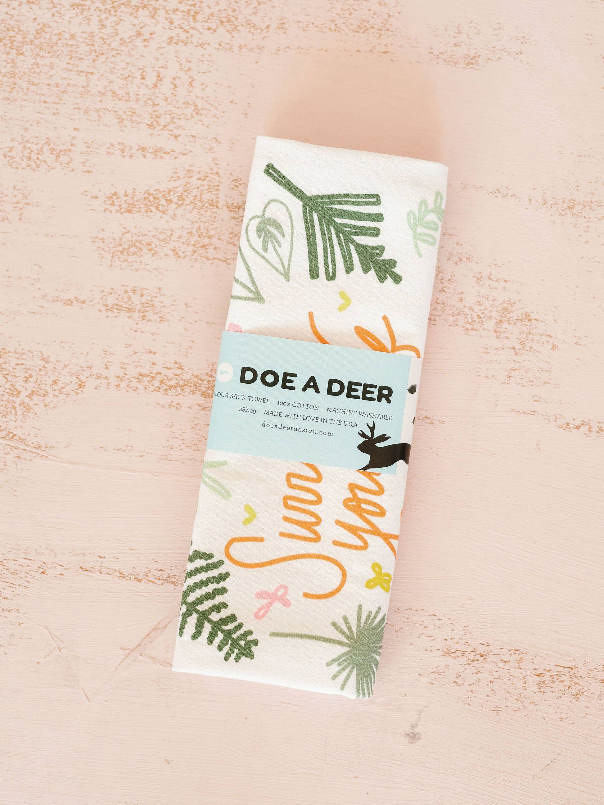 Happy People & Lots of Plants - Flour Sack Towel | Garden Doe A Deer