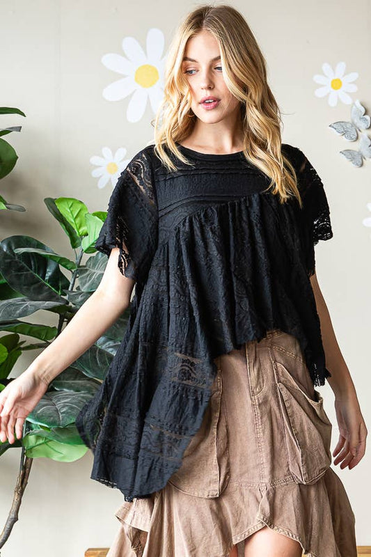 Black Lace Top Bohemian Style Oli & Hali