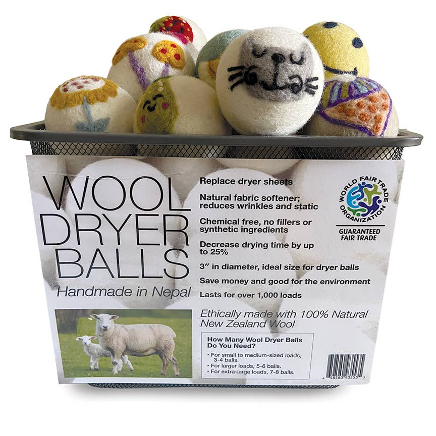 Mushrooms - Eco Wool Dryer Balls - Fair-Trade: Two Mushrooms Ethical Global