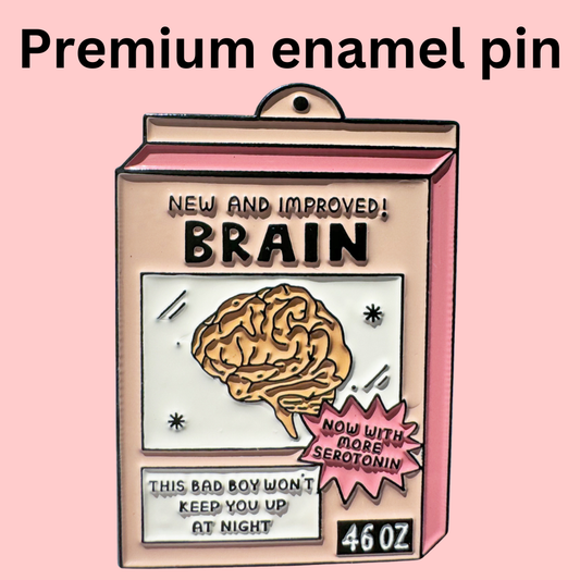 New and Improved Brain Enamel Pin Tender Ghost