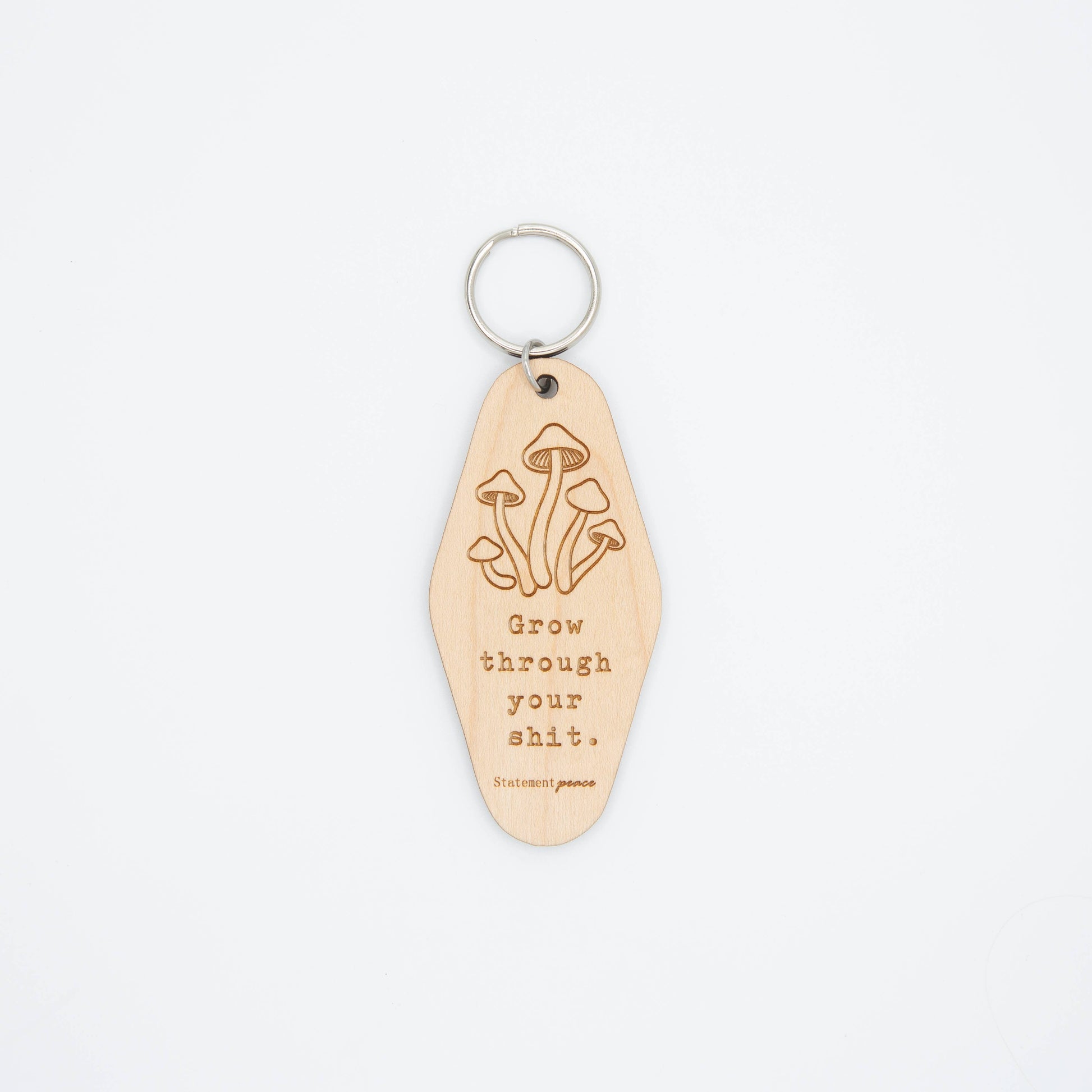 Retro Motel Mushroom Keychain Statement Peace