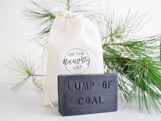 Stocking Stuffer Lump of Coal - Charcoal Soap in bag The Little Flower Soap Co