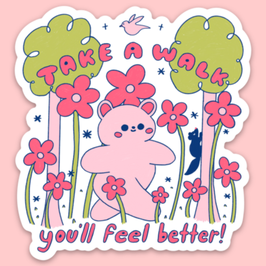 Take A Walk, You'll Feel Better Sticker Tender Ghost