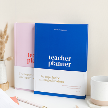 Teacher Planner - Undated Monthly & Weekly Lesson Planner: Pink Lamare