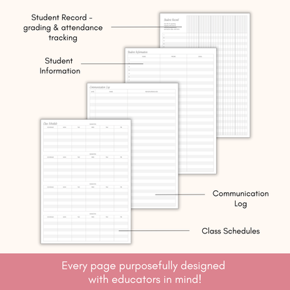 Teacher Planner - Undated Monthly & Weekly Lesson Planner: Pink Lamare