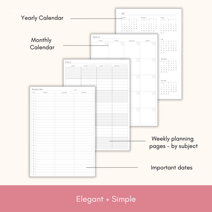 Teacher Planner - Undated Monthly & Weekly Lesson Planner Inside Pages