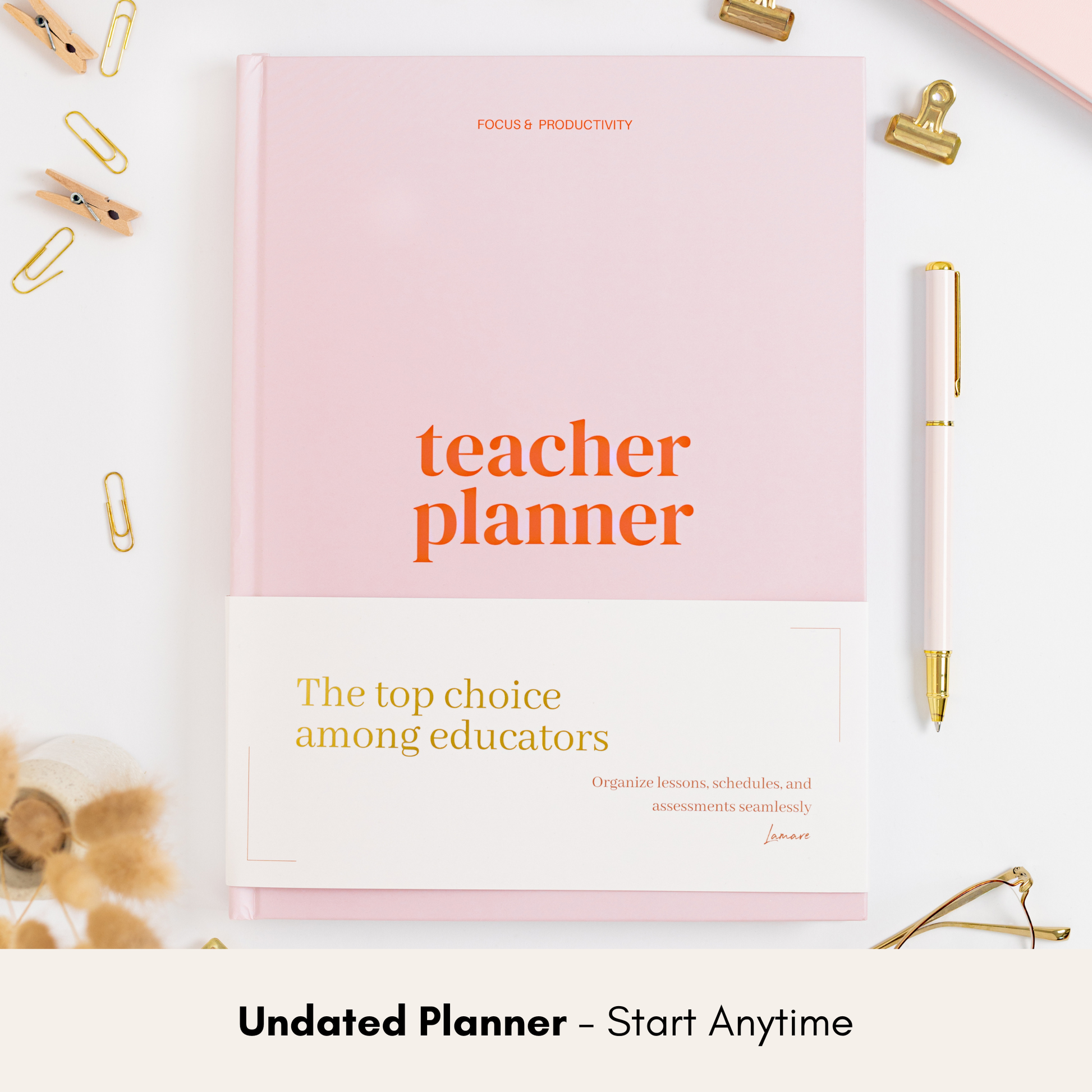 Teacher Planner - Undated Monthly & Weekly Lesson Planner Front Cover