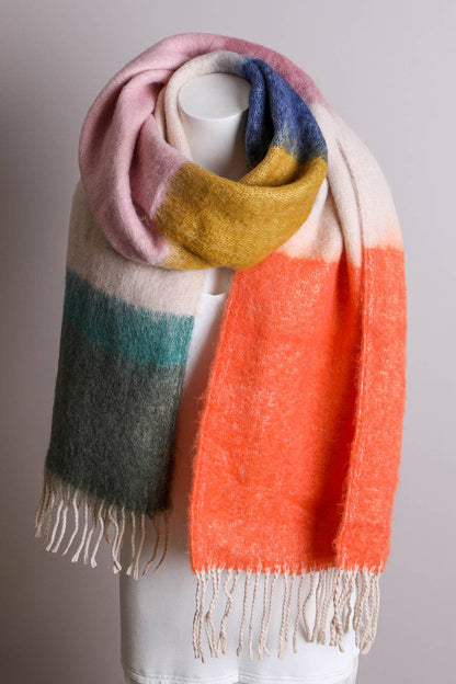 Winter Color Block Faux Mohair Scarf - Christmas 2024🎄 Leto Accessories