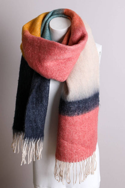 Winter Color Block Faux Mohair Scarf - Christmas 2024🎄 Leto Accessories