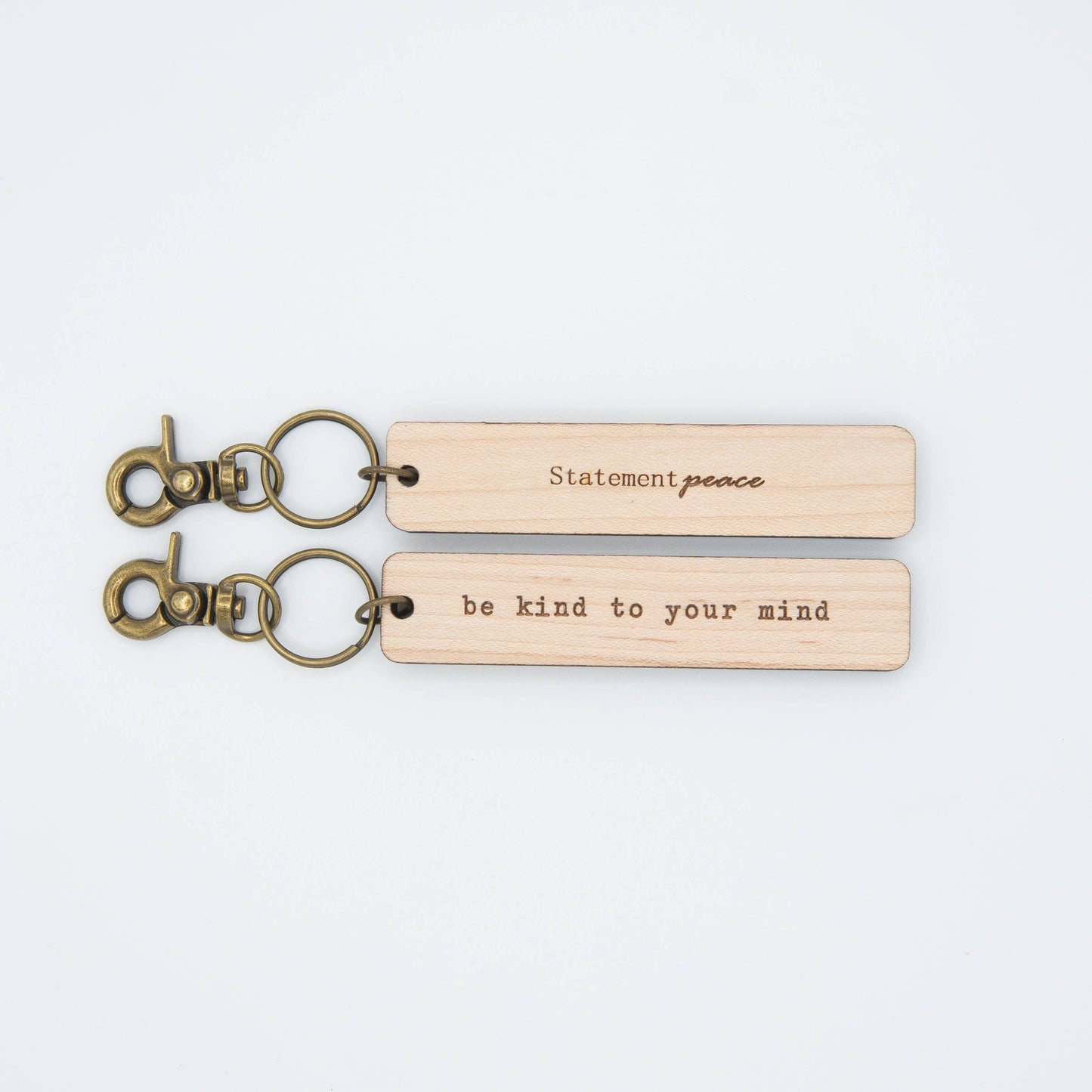 Wooden Be Kind Keychain Statement Peace