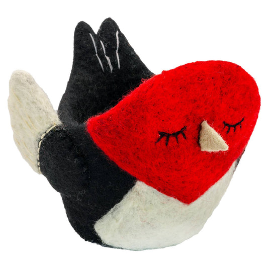 Woodpecker Felt Pot dZi Handmade