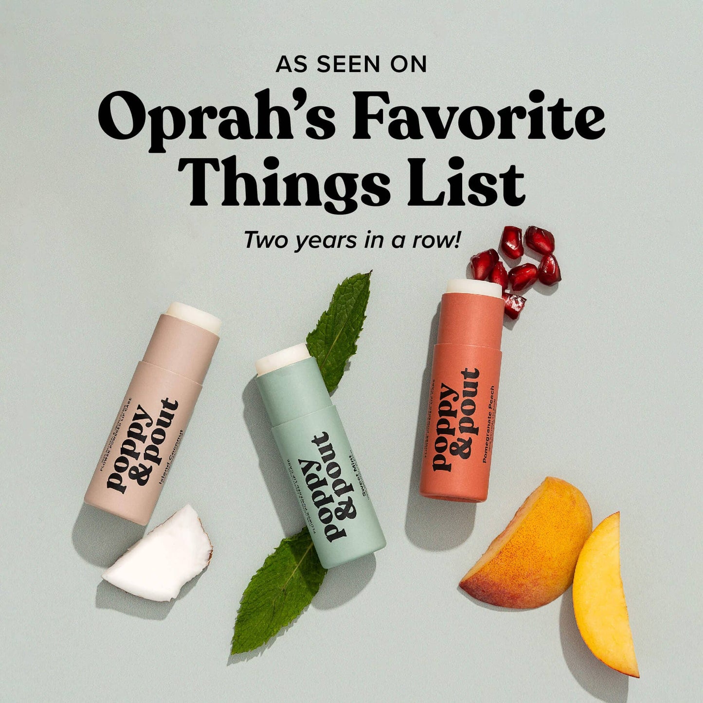 Poppy and Pout Lip Balm, Pomegranate Peach Flavor