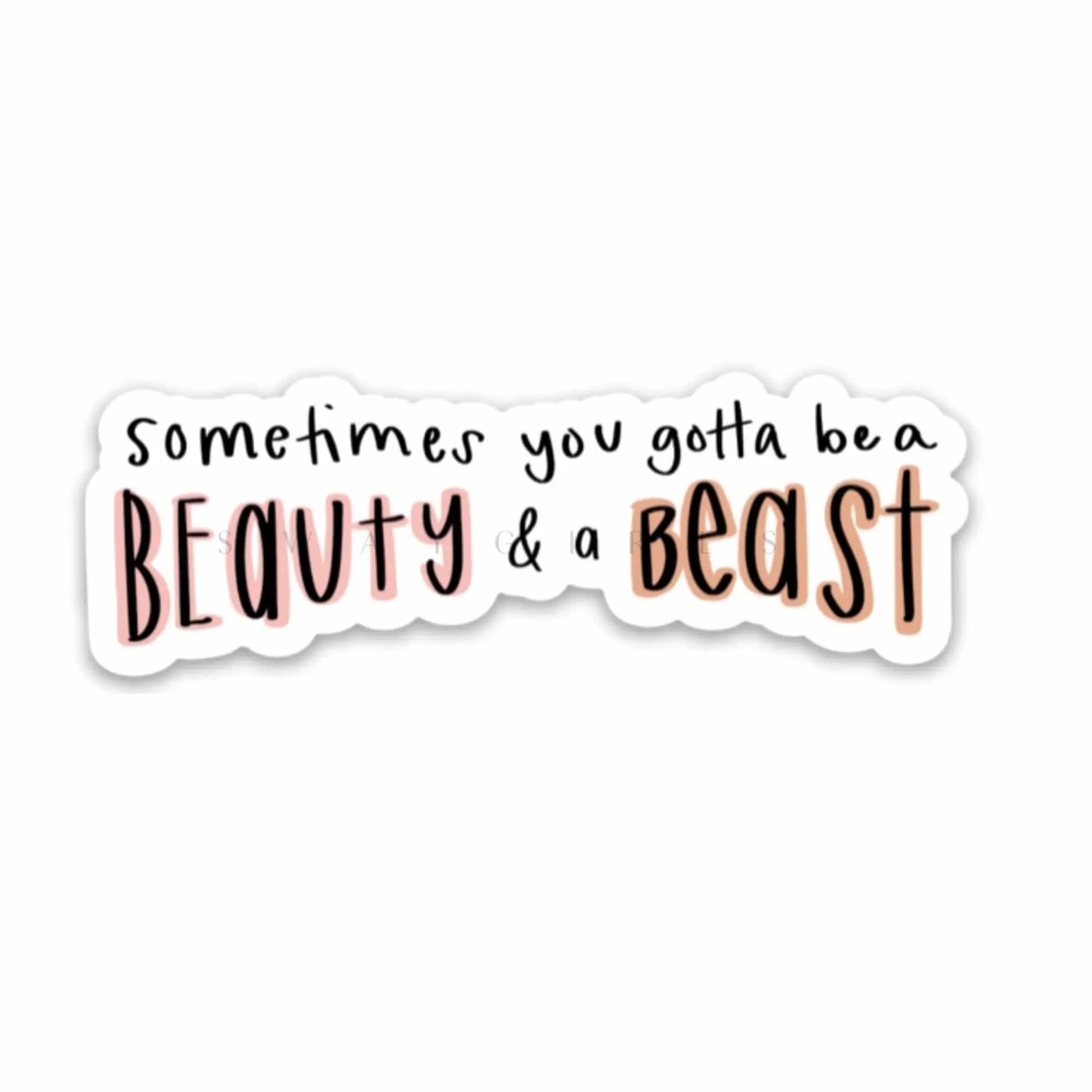 Beauty & Beast Quote Sticker swaygirls